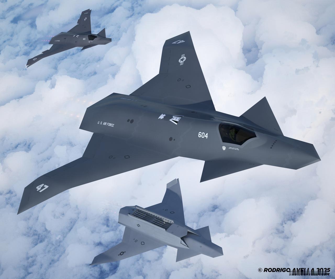 在最终的F-47外形公布之前，罗德里戈·阿韦拉根据麦克唐纳·道格拉斯公司2409