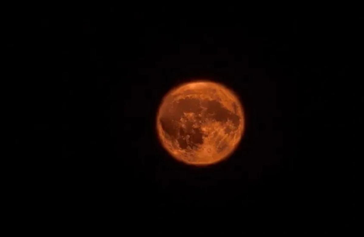 橙色“鹿月”绘就俄罗斯梦幻夜空
近日，莫斯科以及俄罗斯多地的居民有幸邂逅了一场别