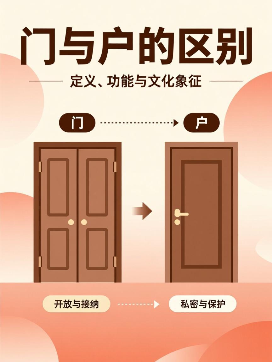 门与户的区别
       很多人认为门和户没区别，实则不然。古代单扇为户，双扇