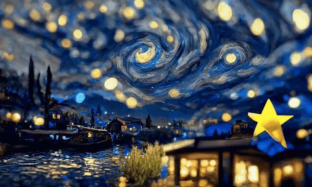 有人问，梵高的画有什么好
做成动图看看就明白了