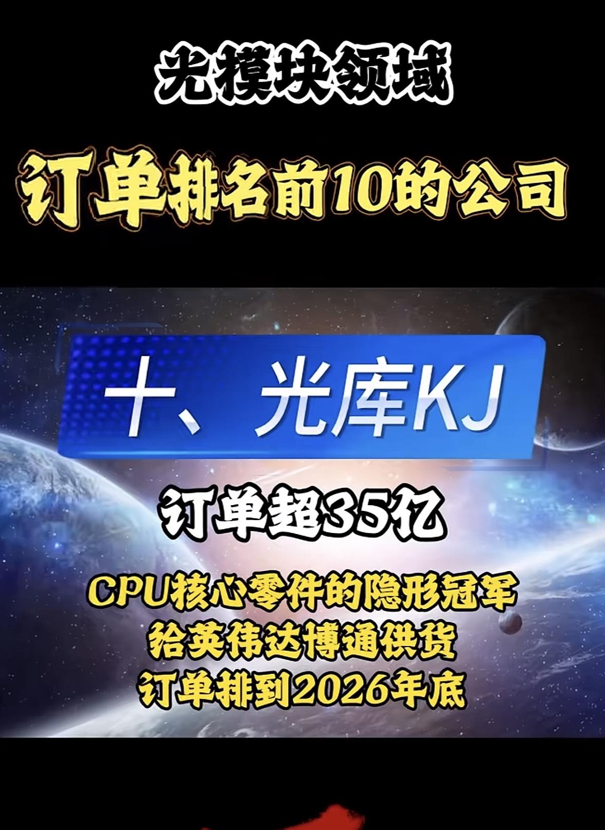 光模块板块在手订单前10名个股公司排行榜

在光模块板块，各公司竞争激烈。中际旭