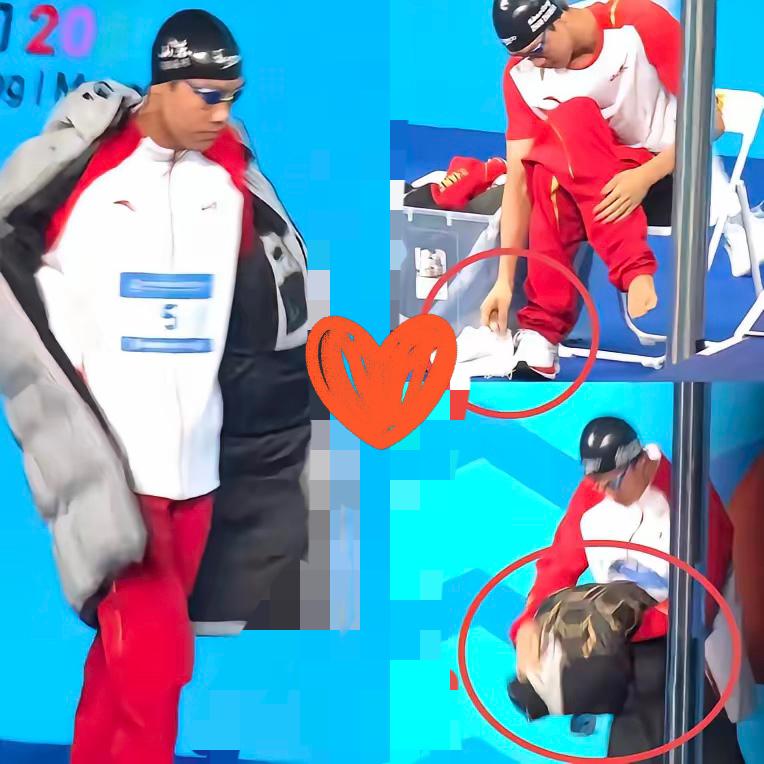 张展硕下水前的两个小细节，直接戳中了山东人的“隐藏密码”！

脱袜子时顺手塞进鞋