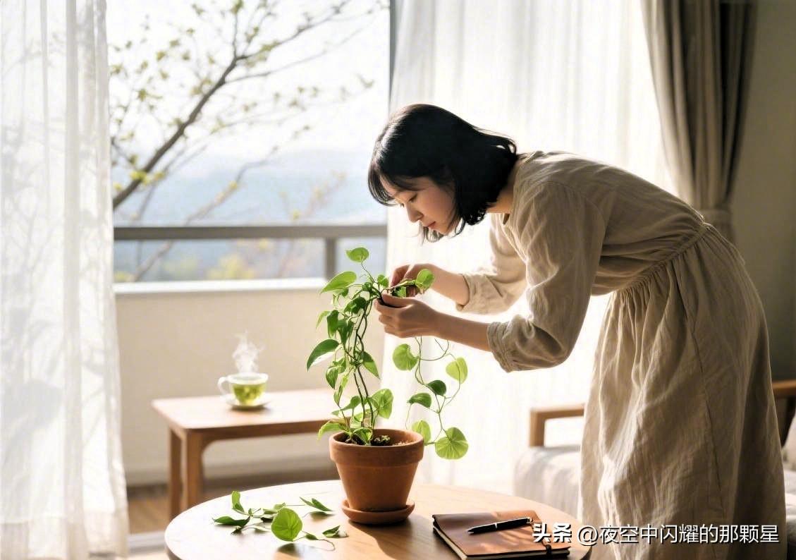 《时光的刻度》

晨起侍弄阳台的绿萝，午后续写未完成的手稿。
在缓慢的光阴里，我