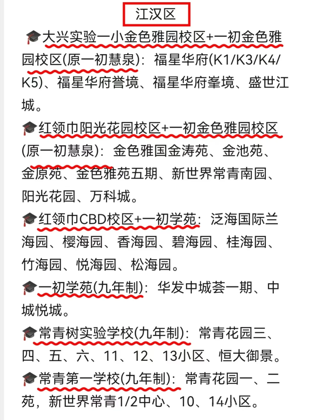 武汉学区房‼️各区小学＋初中优质组合盘点
