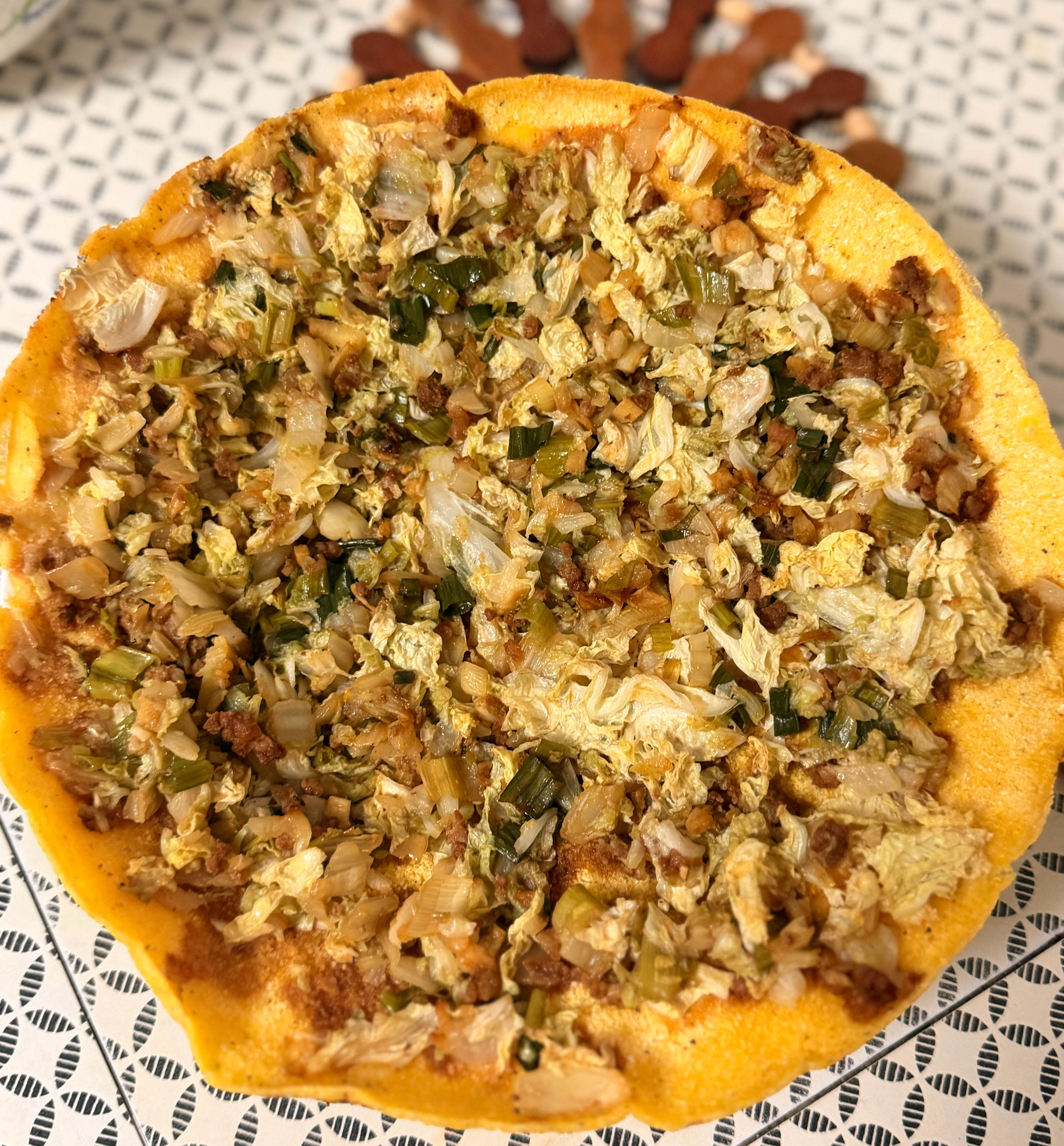 明天早点：白菜馅摊糊饼[doge] ​​​