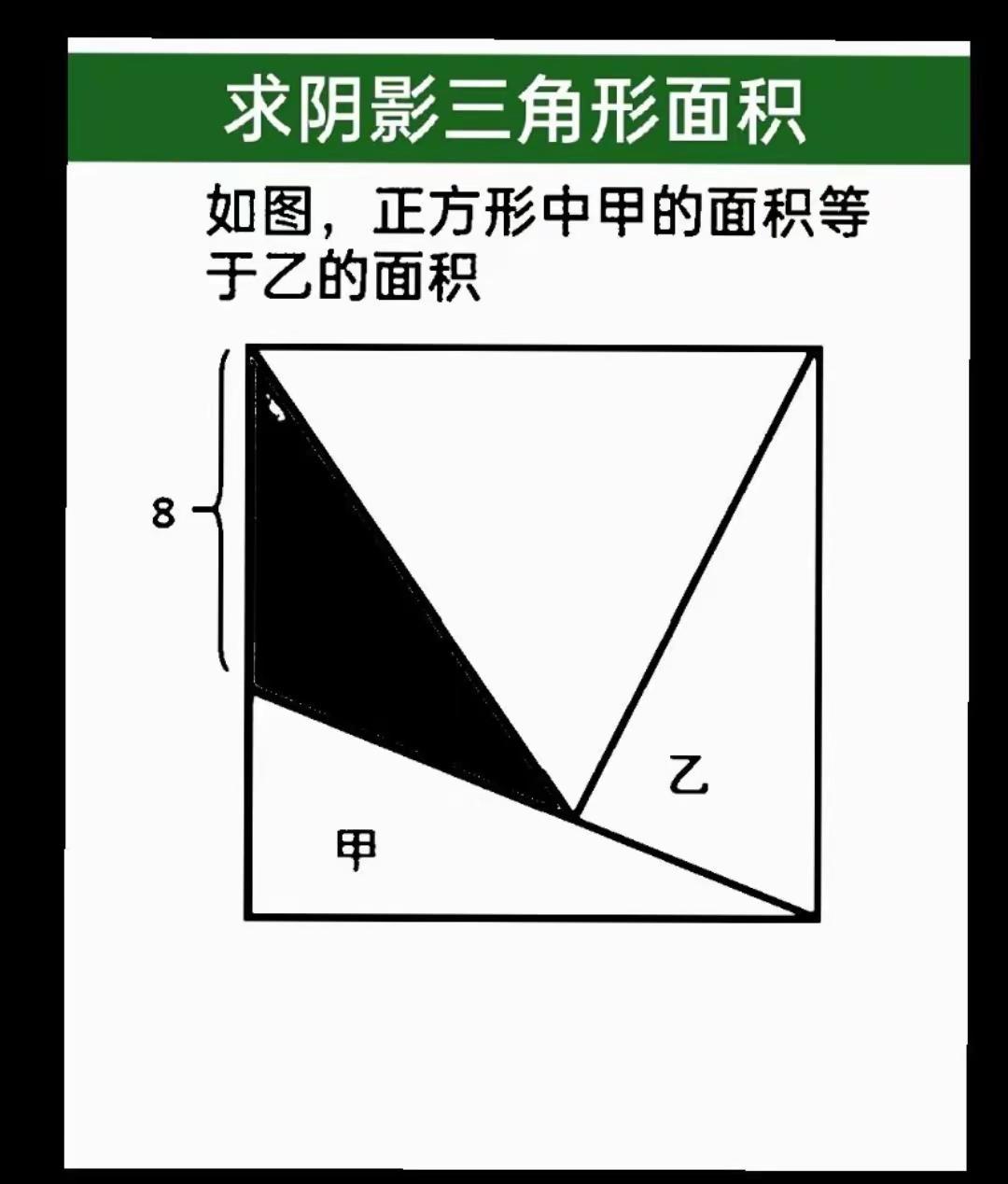 求阴影三角形面积？