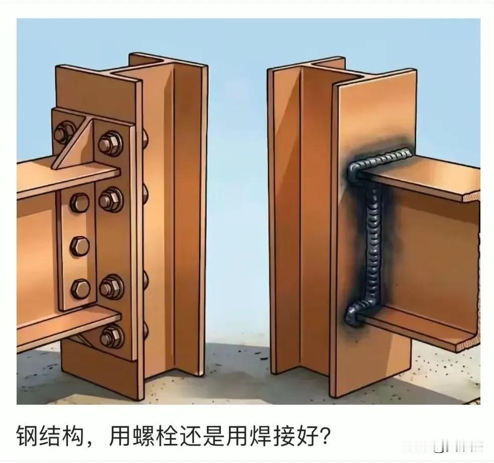 钢结构，你们觉得用螺栓好还是用焊接好？