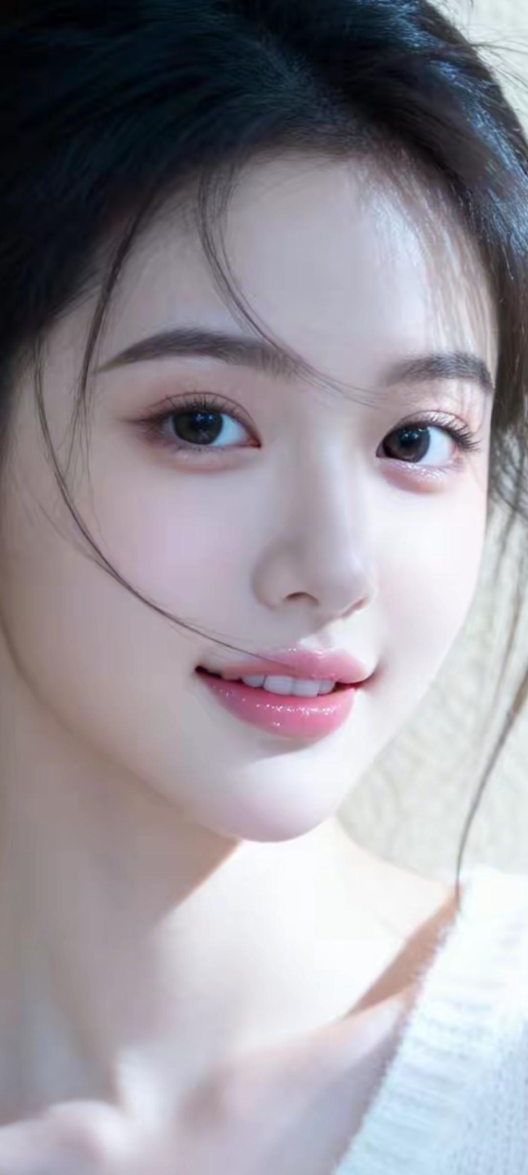 温柔甜美的少女，笑靥如花，清新自然。