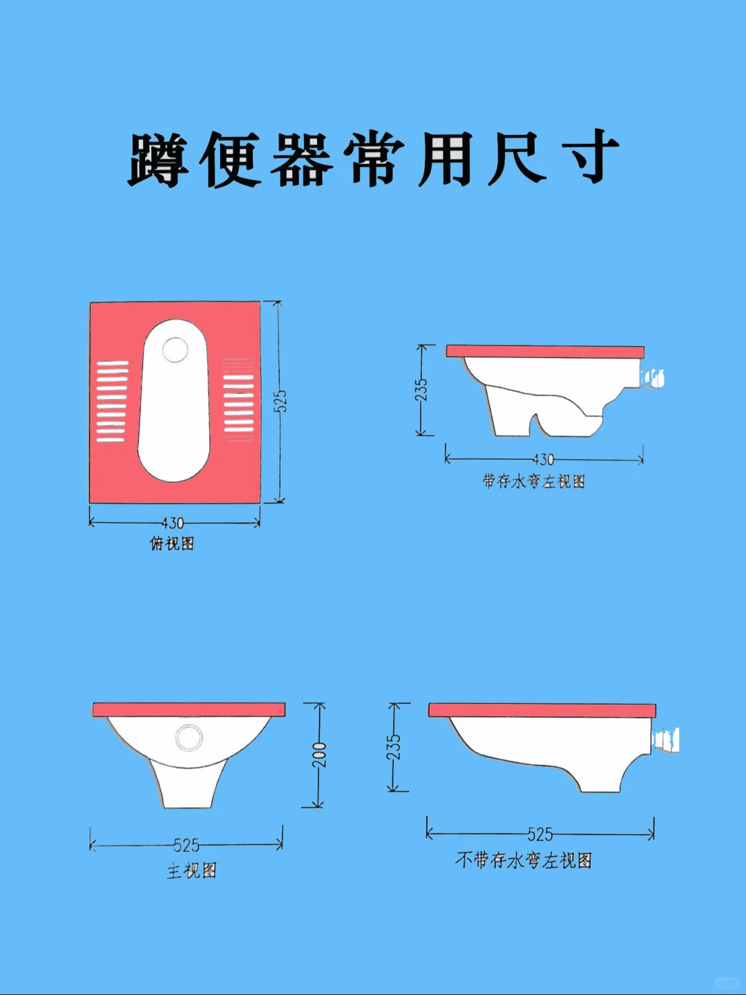 卫生间蹲便区常见尺寸