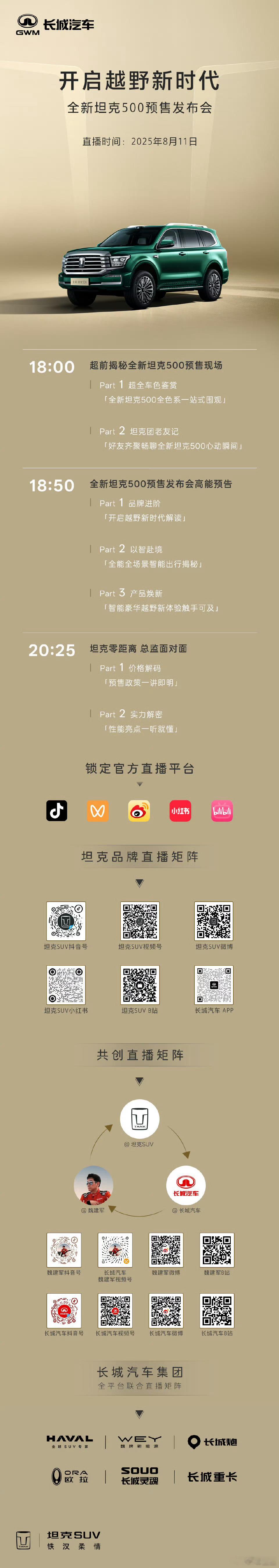 今晚全新坦克500预售发布会直播！已经到大保定啦，晚饭不得整一口驴肉火烧[dog