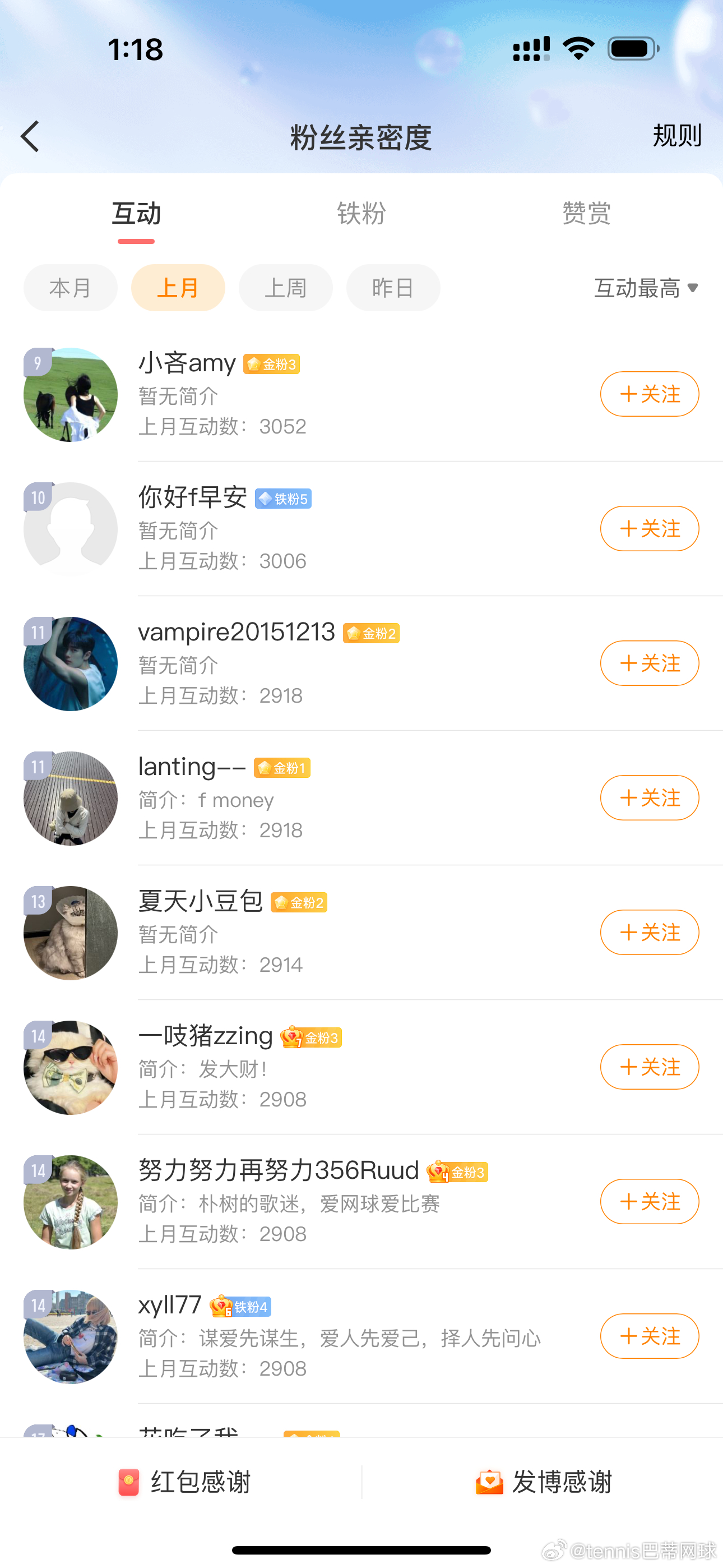 上个月亲密度互动榜前40的宝子们，已经私信你们了哦，麻烦发地址信息，如果对颜色有
