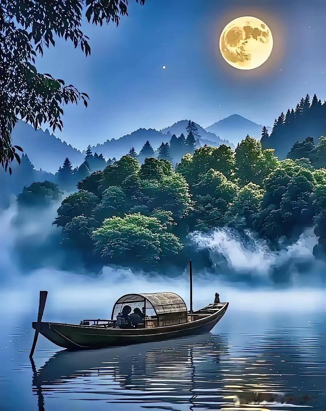 月落千山静，
阳升万水清。
横批：《月落与阳升》