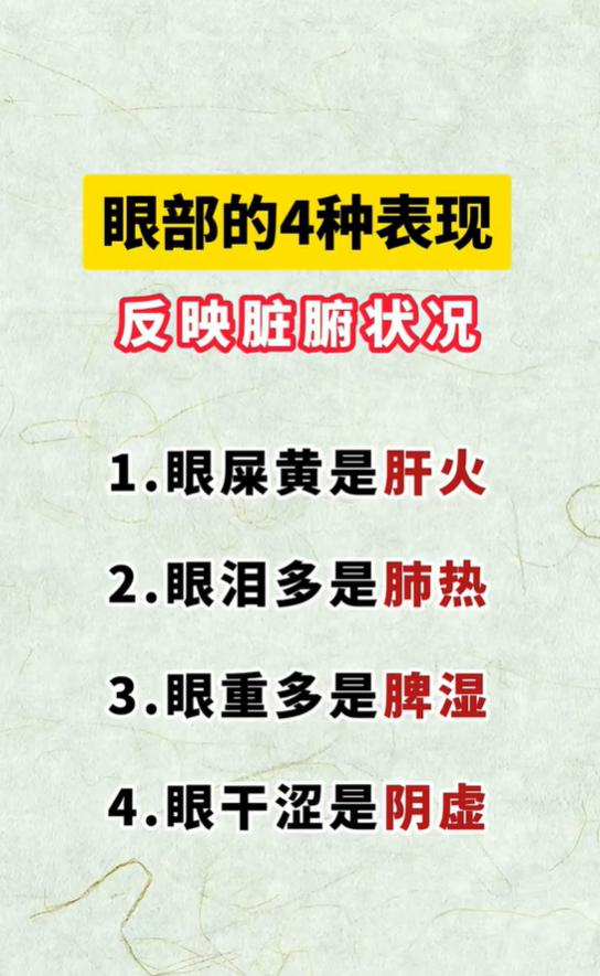 眼干、眼屎多、易流泪，浅谈对应的体质信号