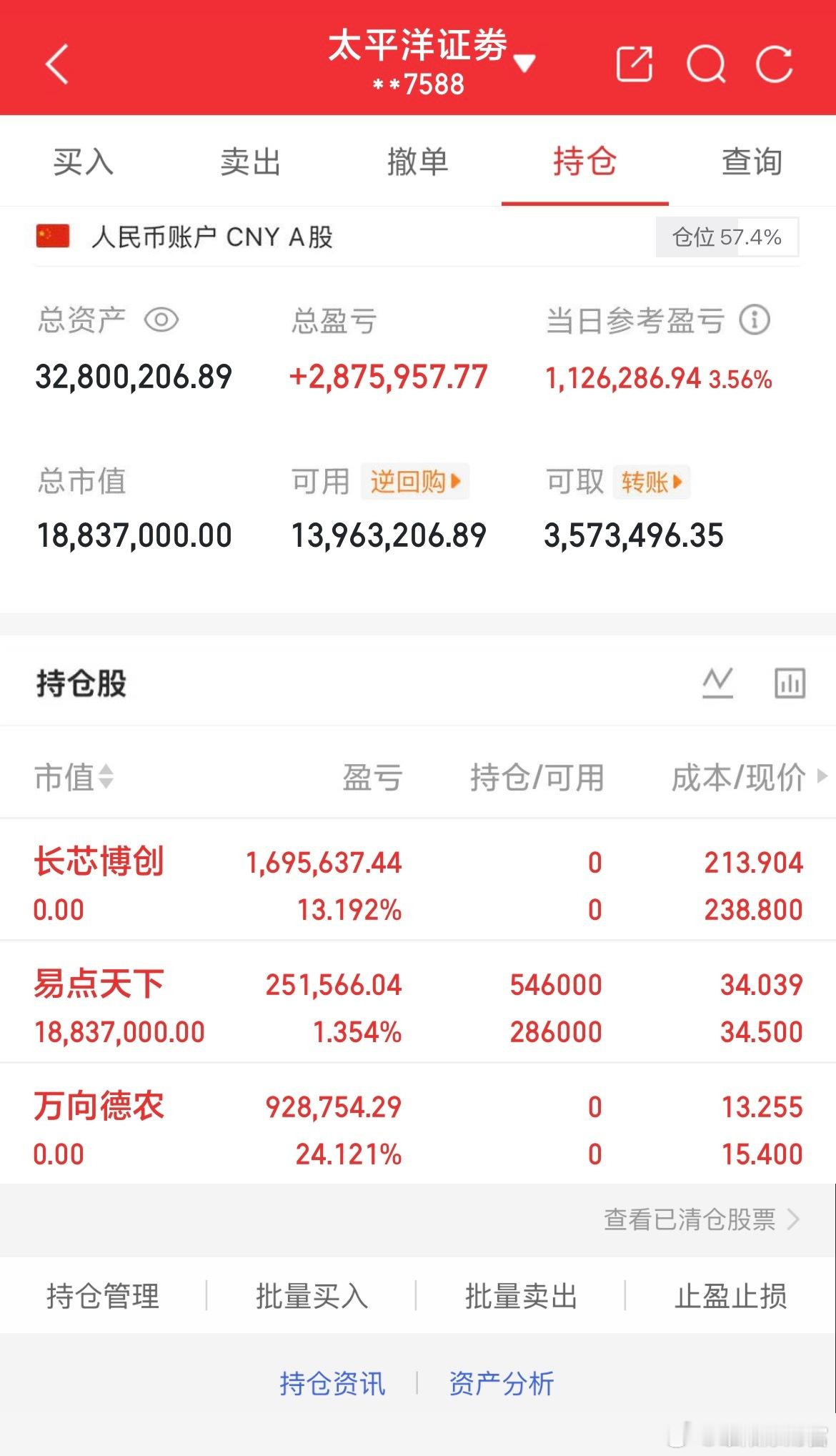 9月18日实盘交易记录更新出：向德农业出: 长芯博创进：易点天下全程真实账户操作