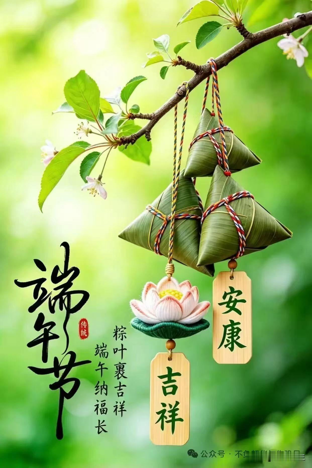 一人一句祝愿端午安康 粽叶裹满温柔，龙舟载满好运，祝你端午快乐，家人安康，日子舒