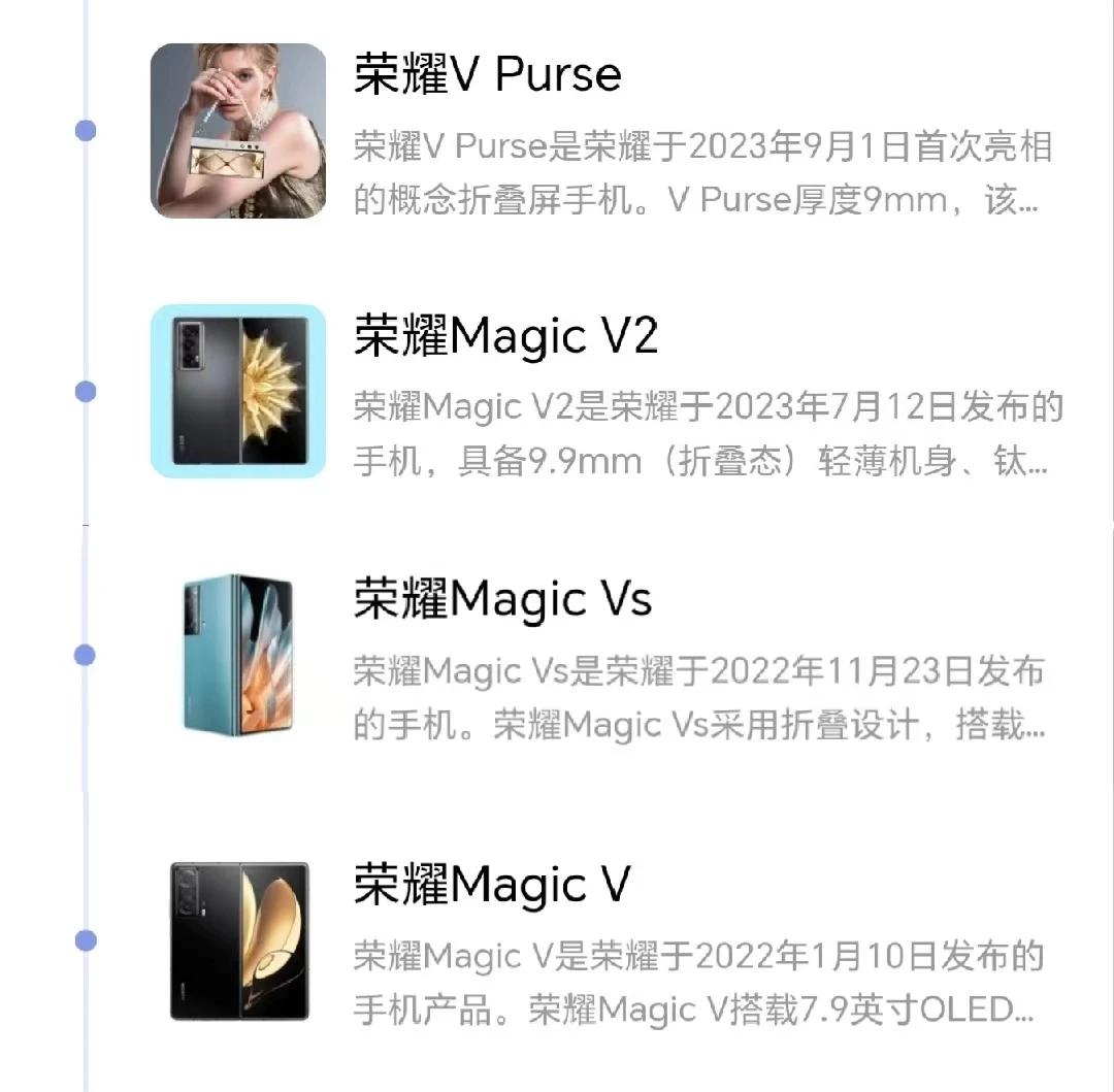 荣耀杀疯了，2年五款折叠屏手机，一个比一个轻薄。
荣耀Magic V 8999起