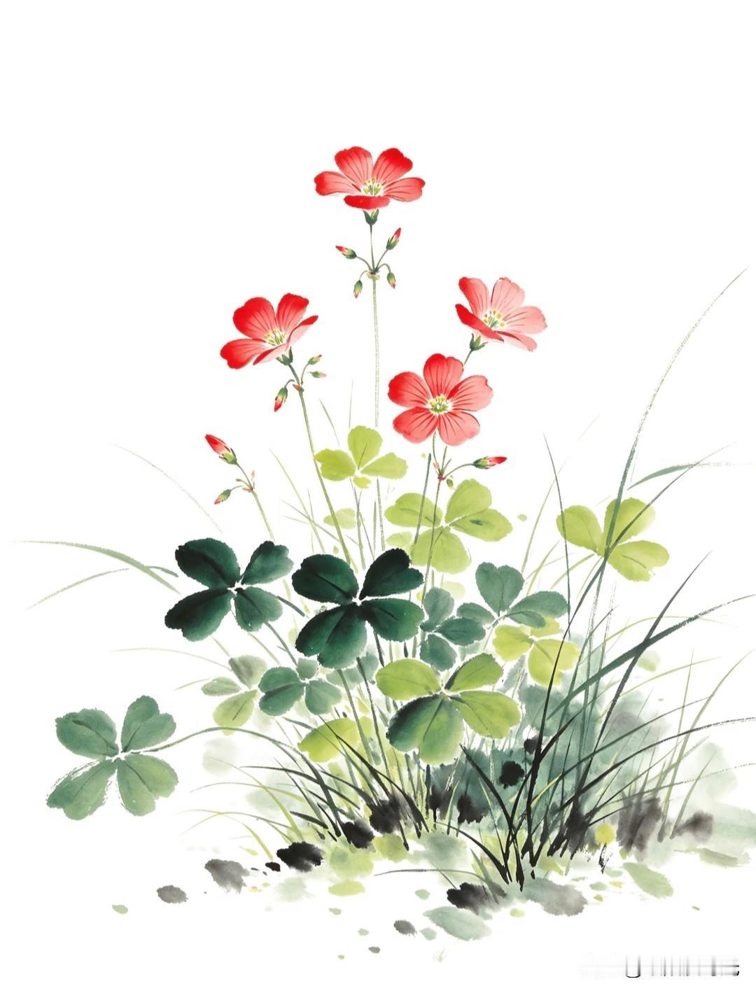 幽人怜芳草，绮石苔色新。
我的快乐星球花卉插画分享
春日花图 野花插画