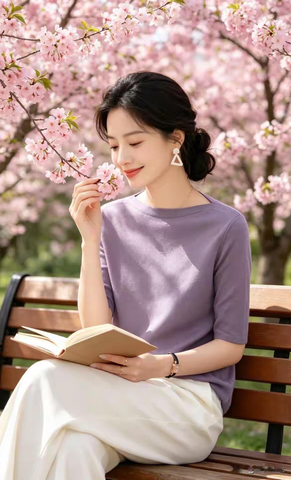 樱花树下，轻读时光，静享美好。