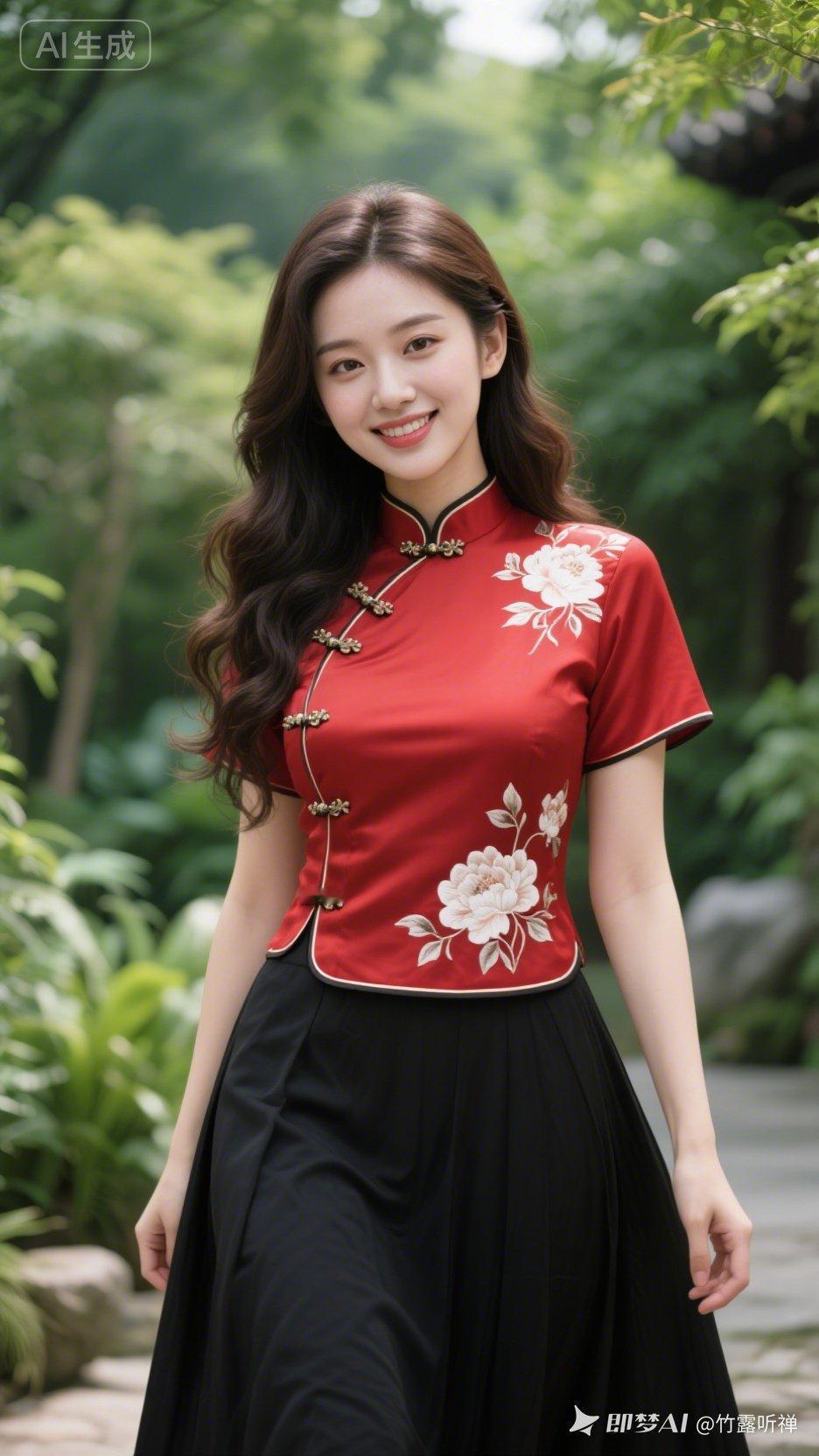 红黑撞色旗袍，优雅气质，尽显东方美！🌸💃