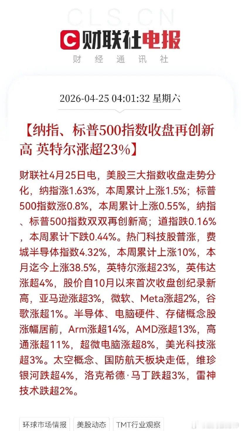 一觉醒来，大惊喜呀！满仓这个板块的又要兴奋了，下周一要吃肉了吧周六早晨又被美股的