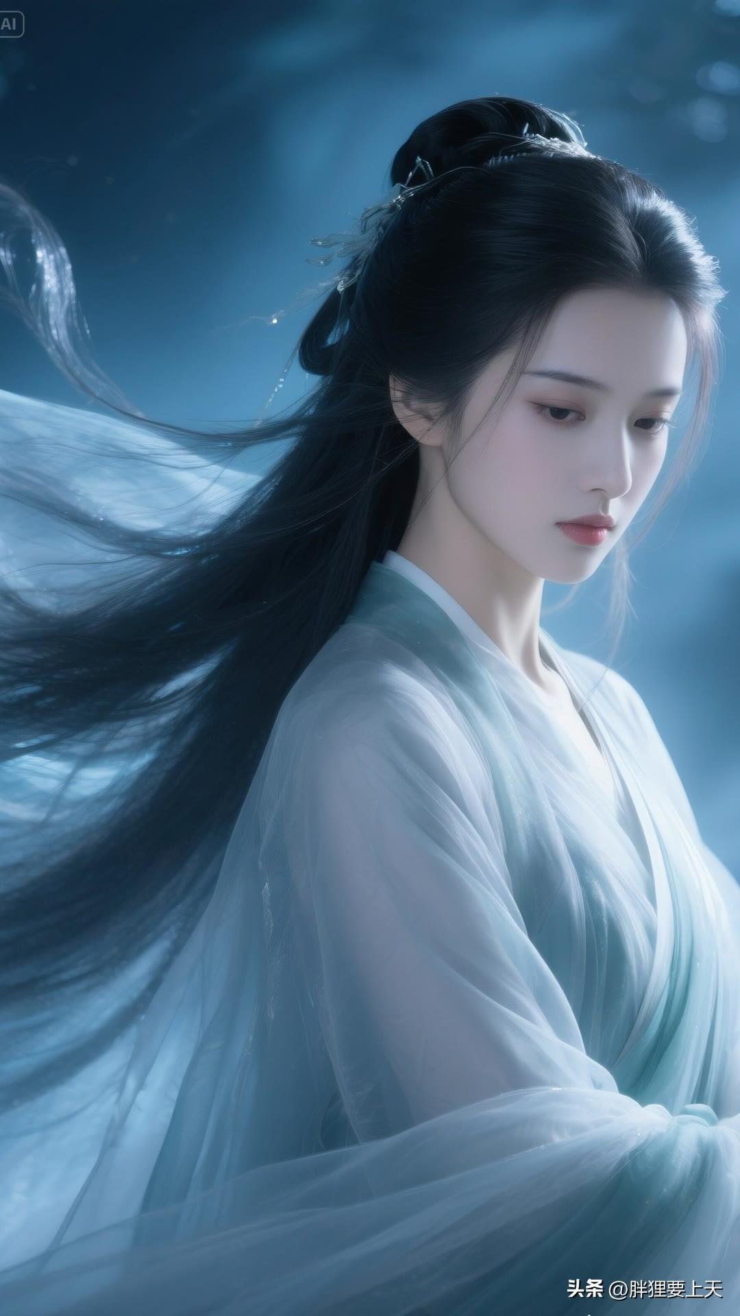 扇底藏春水，眸中隐青山
