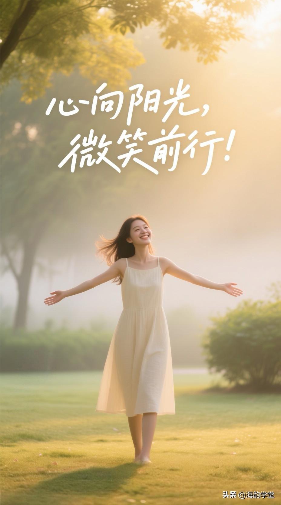 天气虽无法左右，心情却可由自己把握。用积极的心态开启新的一天，哪怕烦恼敲门，也以