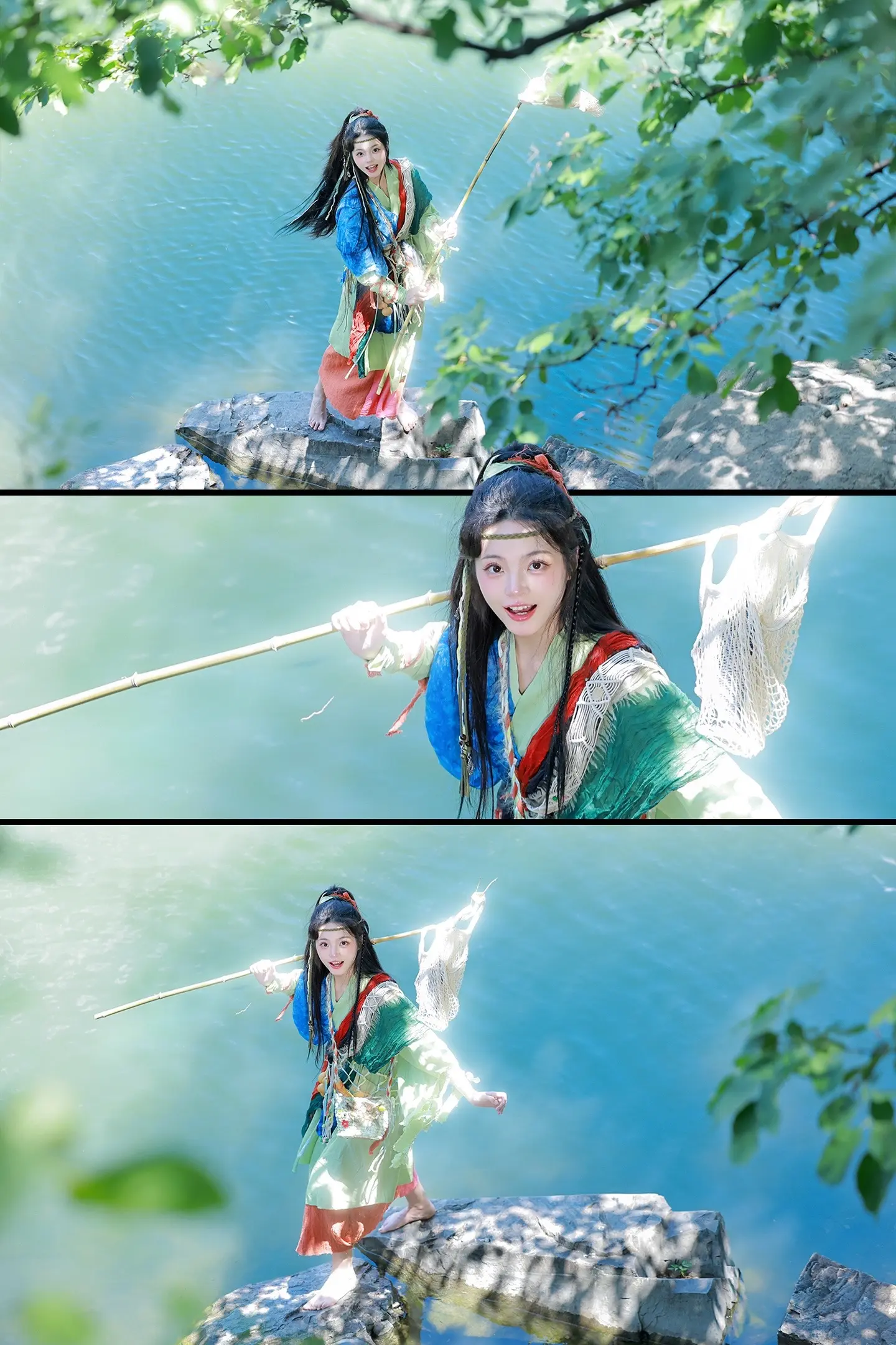 “阿娘，我终于学会抓鱼啦”一心想要闯荡江湖的小女侠学会抓鱼啦 生存技能➕1！