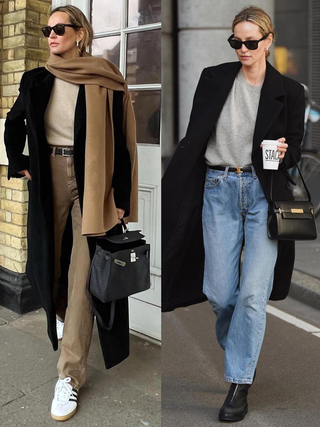 黑色大衣如何穿出时尚感？这些全部都是教科书模板！
以廓形裁剪的为主，更加的慵懒大