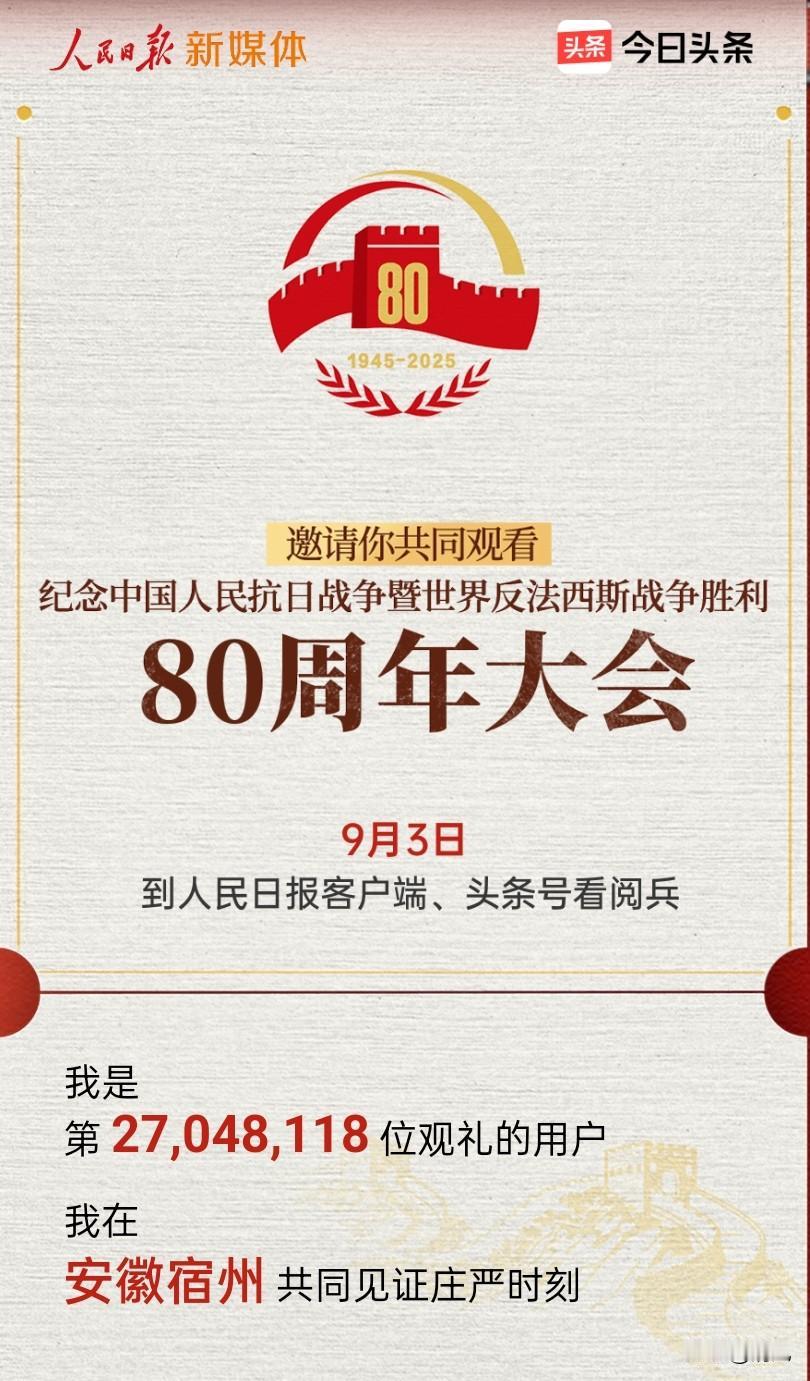 纪念中国人民抗日战争暨世界反法西斯战争胜利80周年！
