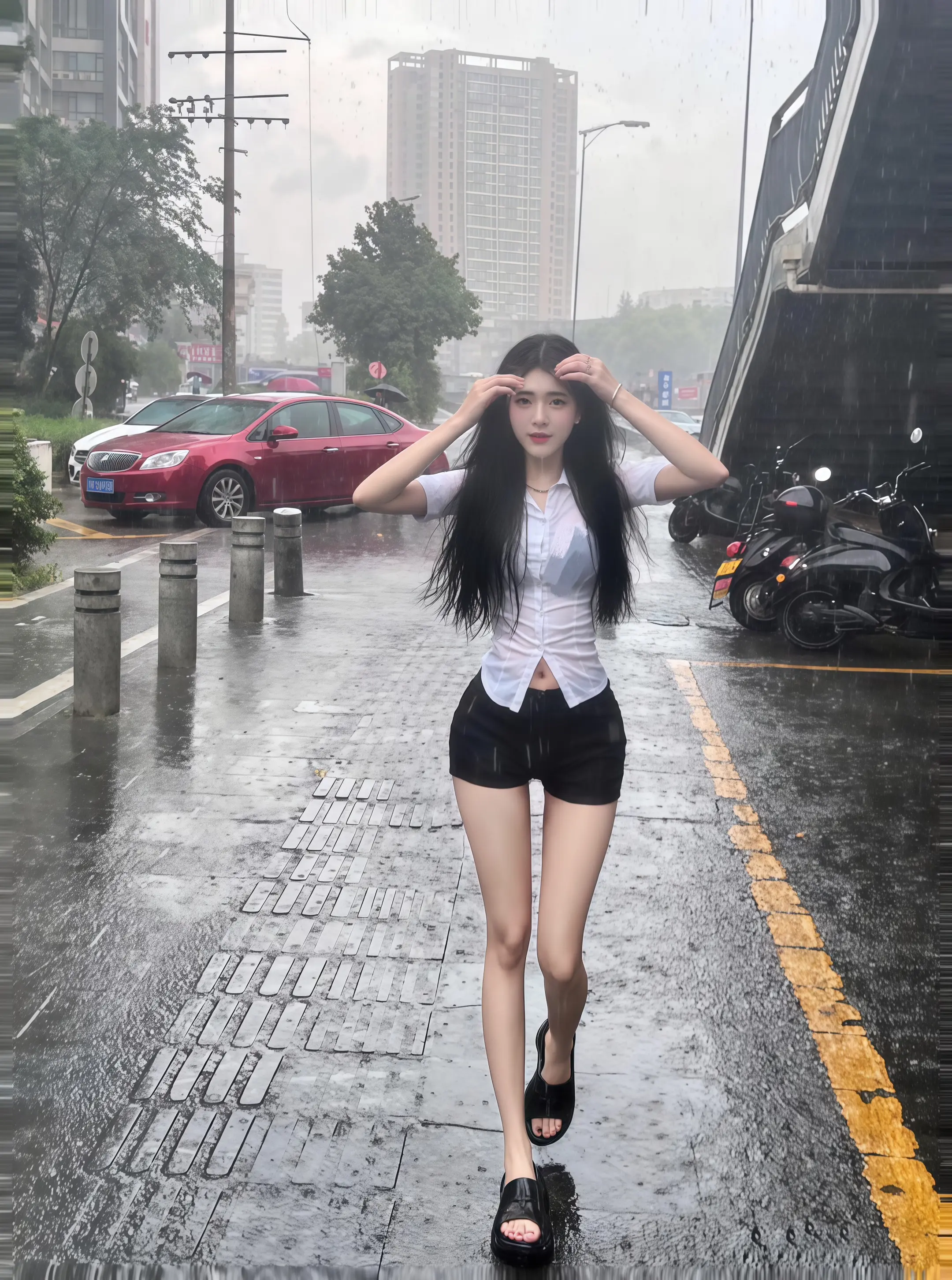 当全身淋湿了之后 我不再躲雨 而是享受下雨天下雨天