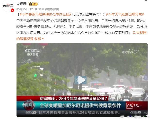 每天摸鱼打卡星期二的早上，聊聊今年天气系统出现异常，我们这里很早也感受到了这一点