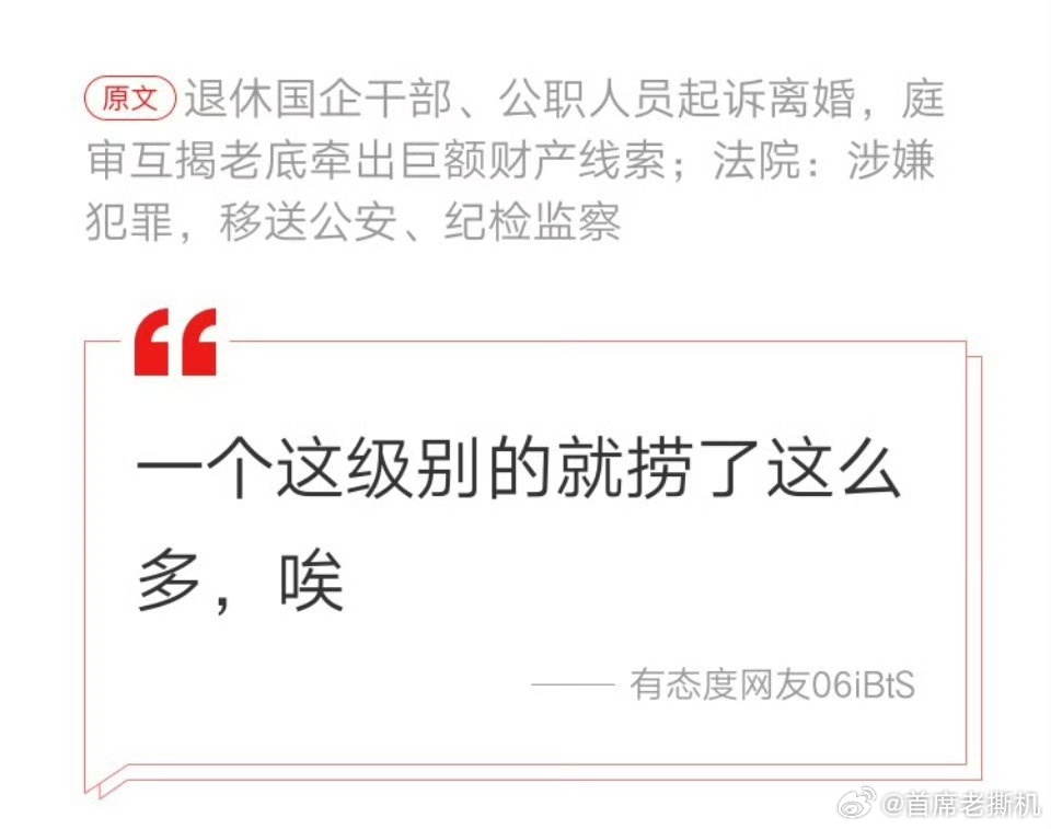 国企干部公职人员离婚分割近亿财产 新闻说，9000多万，还有14处房产，还是上海