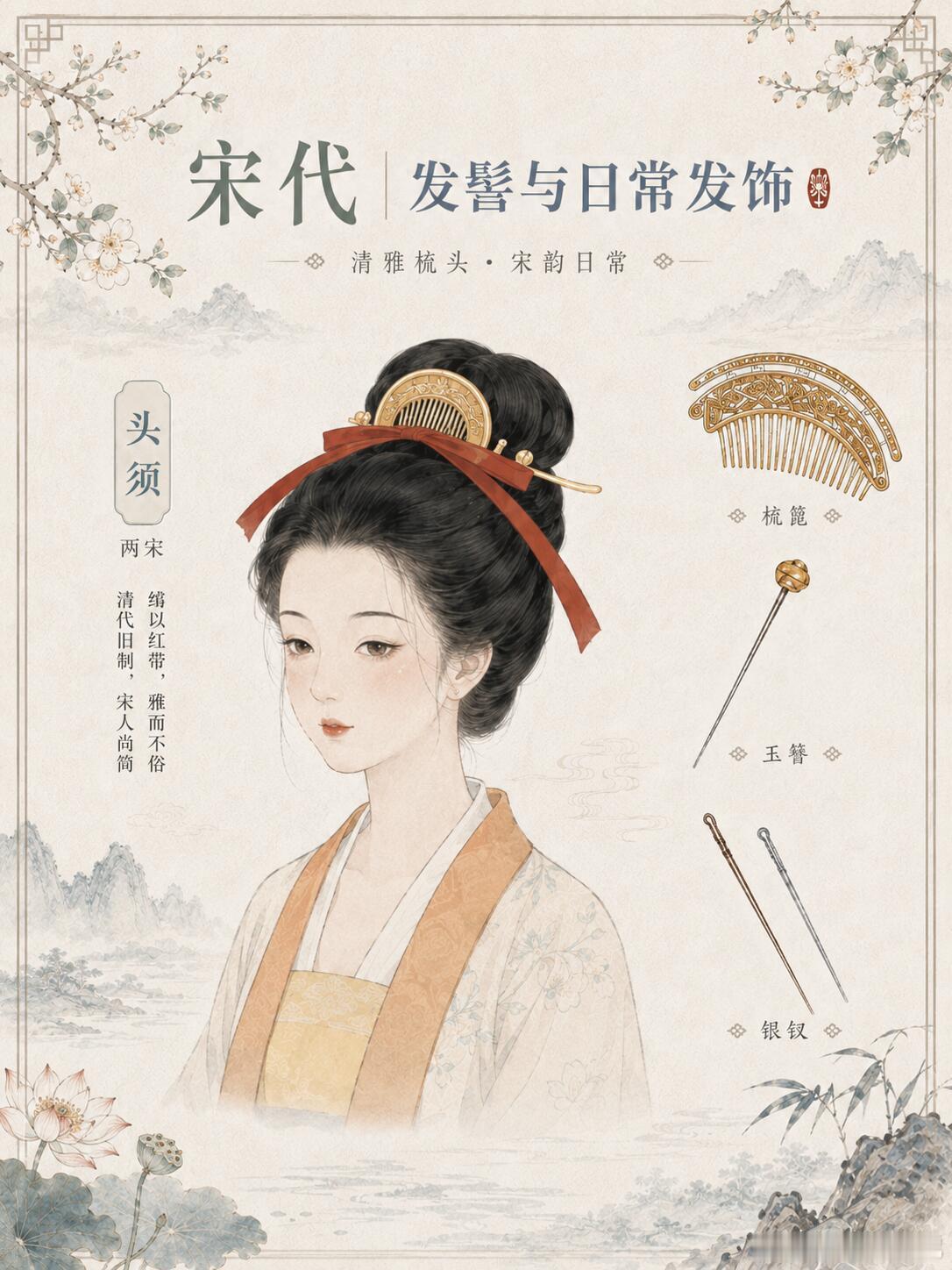 古人到底有多会戴？冠饰里藏着东方审美，宋代女子的精致，远不止一支发簪。花冠繁盛、