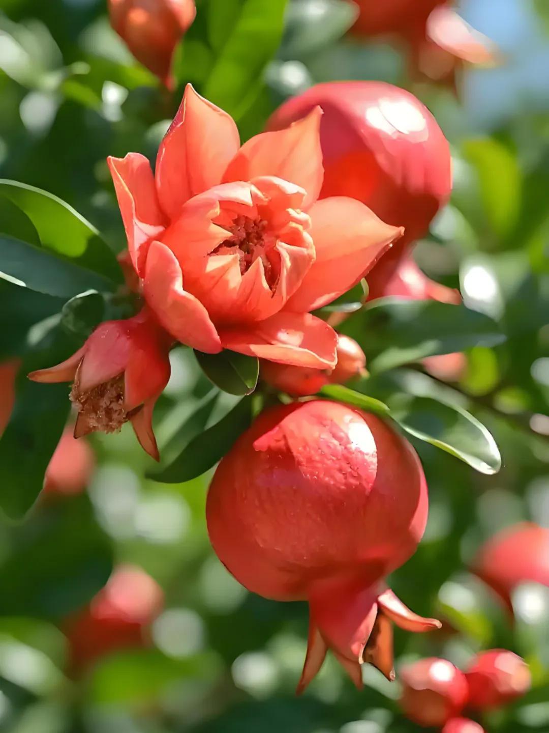 《石榴花颂》
原创
丹华灼灼映朝晖，
五月榴花绽翠微。
千载风流承古韵，
繁枝似