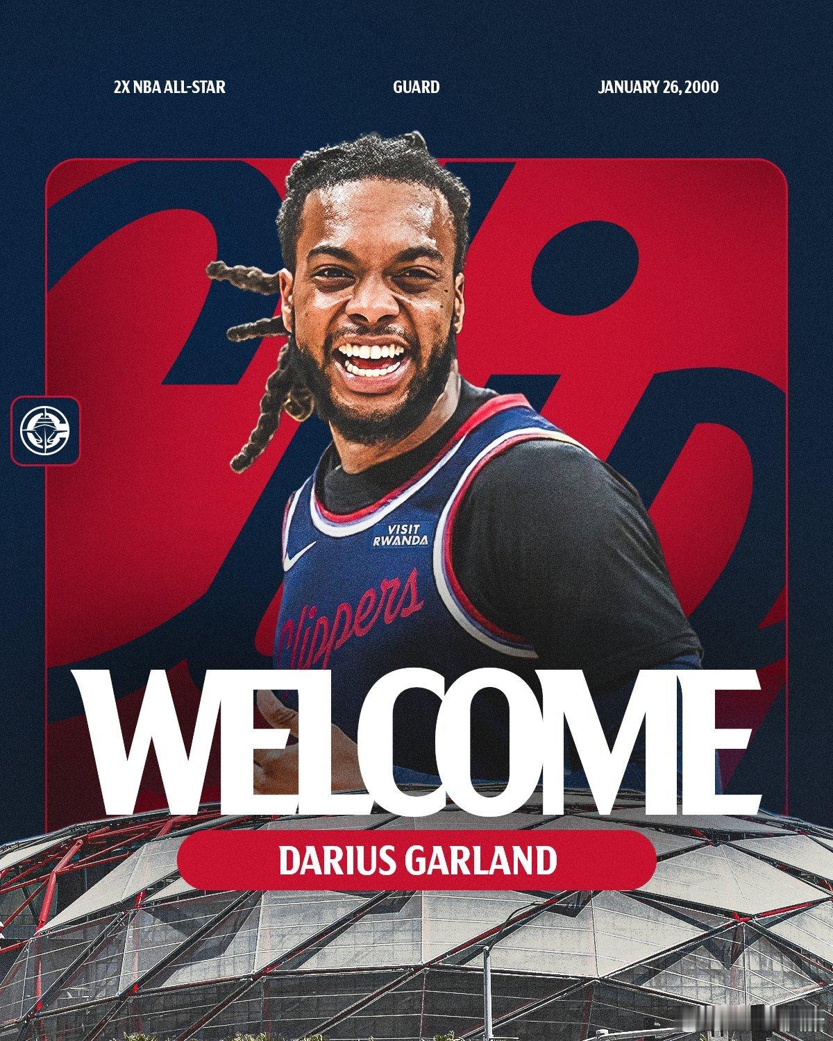 随队记者：达里厄斯·加兰一周前刚满26岁。快船队上一次签下26岁且多次入选全明星