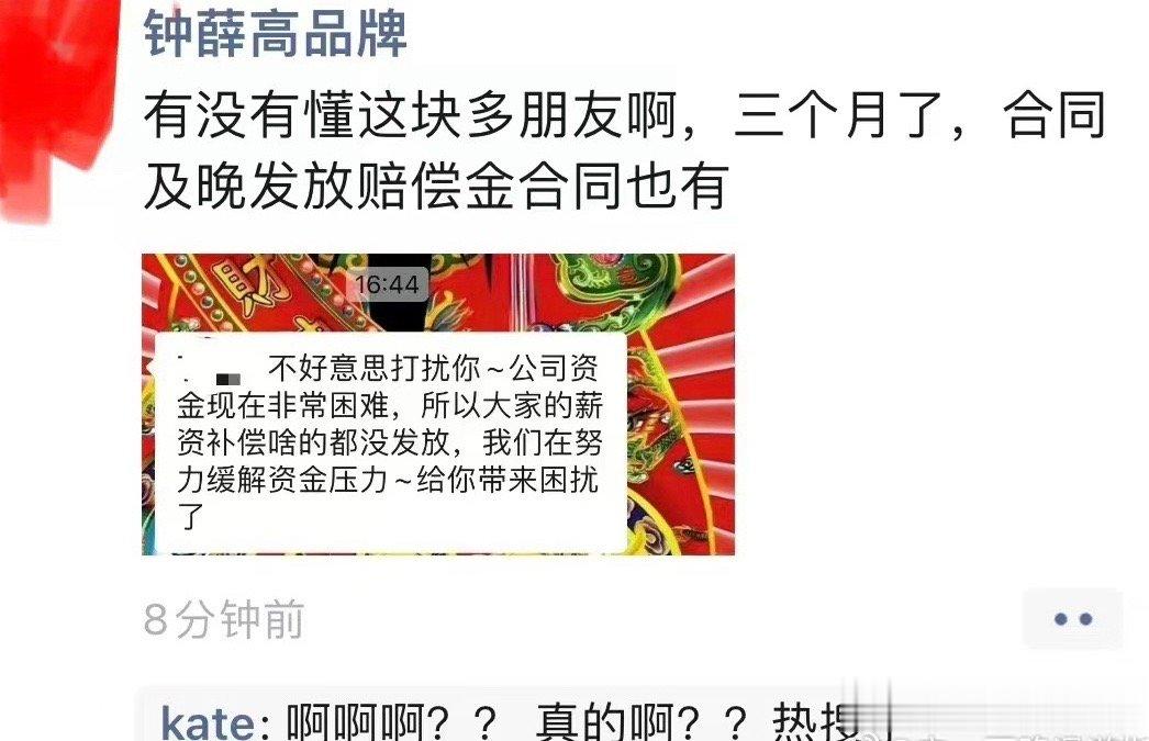 #网传钟薛高欠薪#  雪糕刺客被爆资金链紧张，公司运营困难，员工欠薪已达数月[允