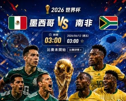 世界杯 🔥 揭幕战看点2026-06-12 03:00墨西哥VS南非墨西哥方向