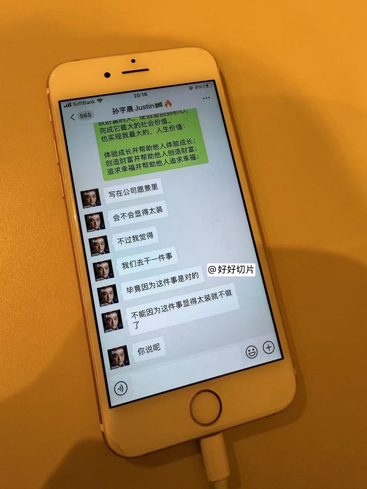 曾颖分享了17年孙宇晨写的公司愿景和创始人目标，当时孙宇晨积极请教曾颖，问曾颖觉