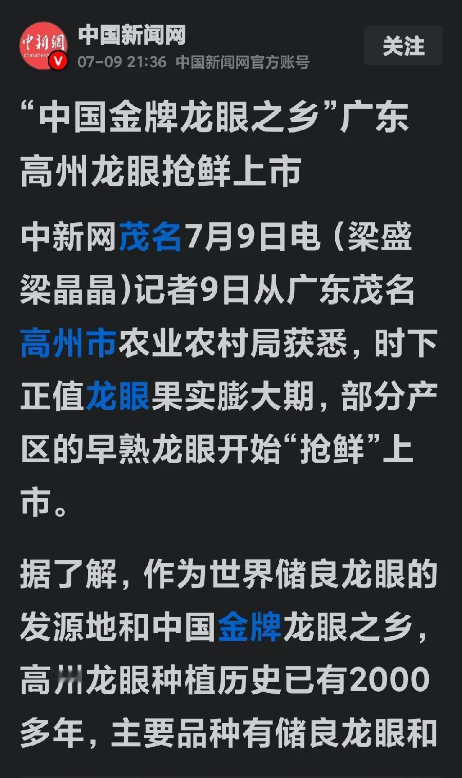 看了这“中国金牌龙眼之乡”，又让一些有龙眼种植地的人心里不舒坦了。以前高州根子的