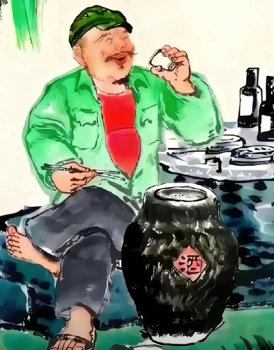 老汉晚年身硬朗，
能吃能喝酒量长，
偶尔高兴喝二两，
小酒微醺喜羊羊。