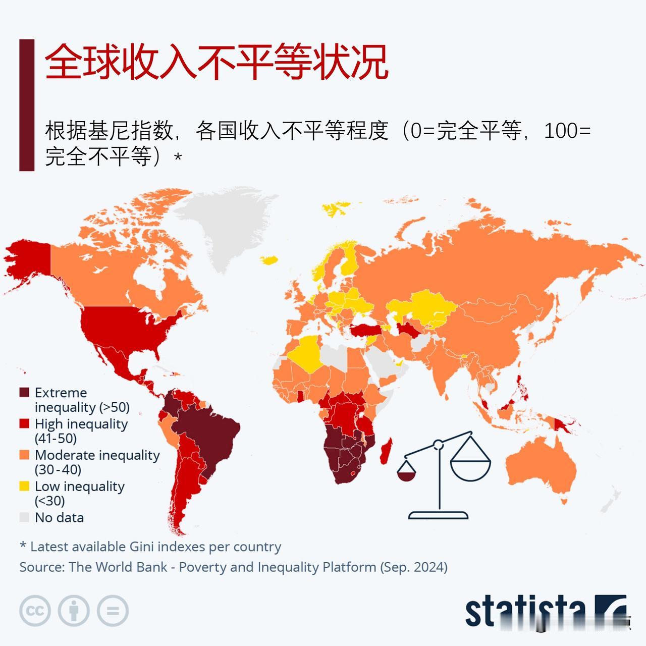 世界银行的数据显示了全球不平等状况

世界银行（World Bank）公布的数据
