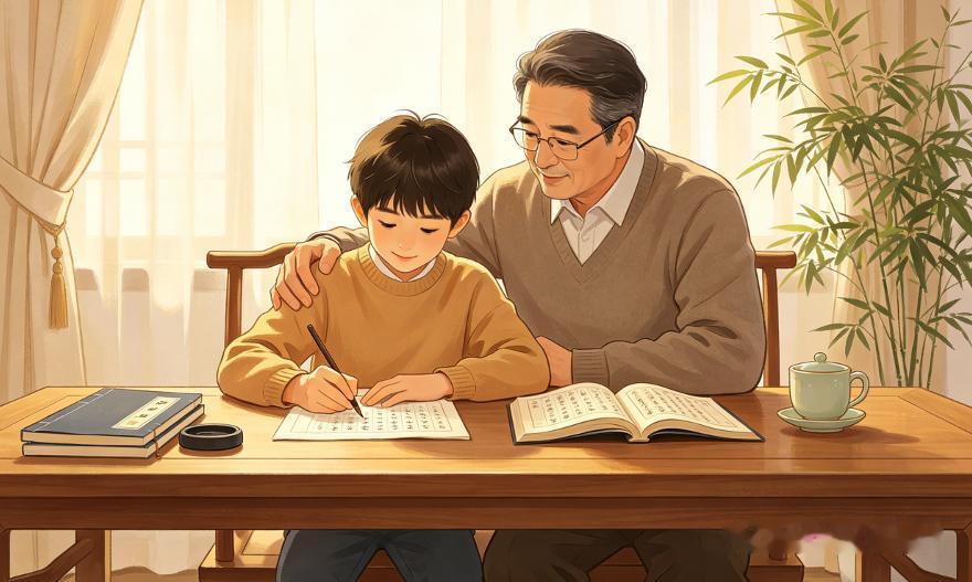 西江月 · 父亲节有怀

幼岁家严教诲，开蒙初染书香。
每思慈训动肝肠。传以温良