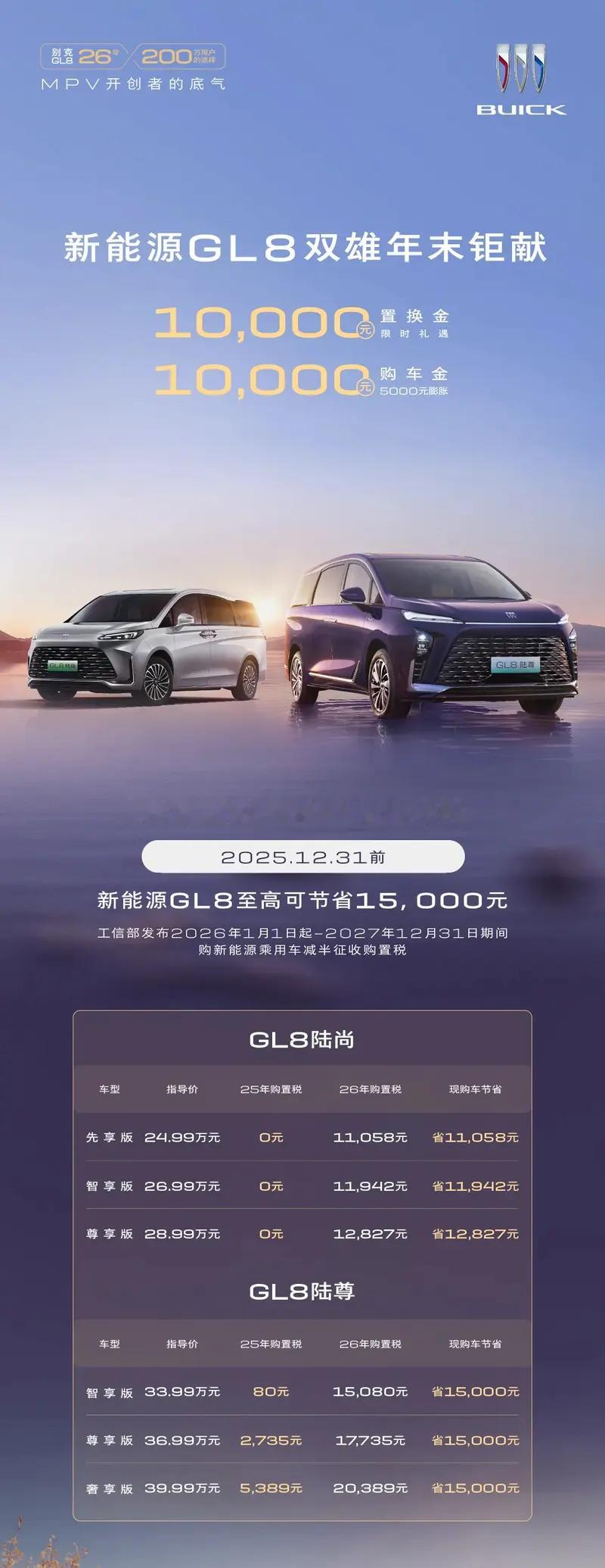 车若初见 年末上车老牌MPV的好机会，别克官宣GL8陆尚和GL8陆尊购车福利，1