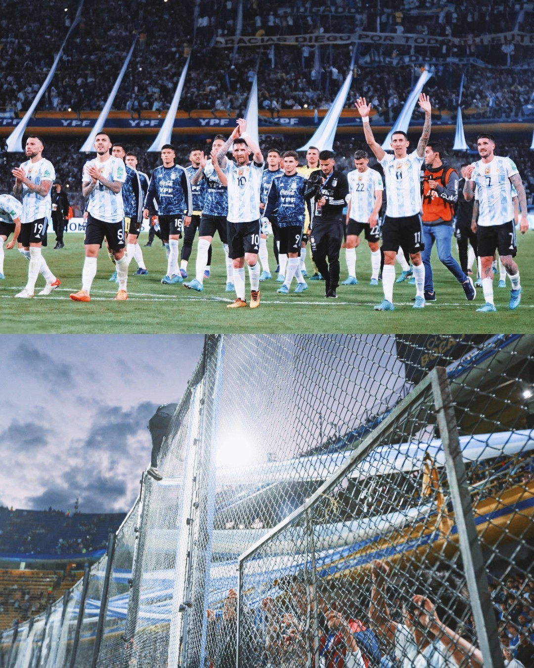 阿根廷国家队英文官方ins：上次我们在糖果盒球场道别时🔙👋梅西