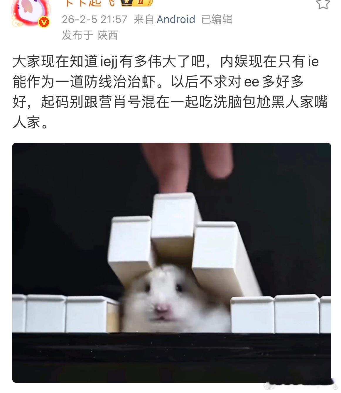 我也是我从来不嘴ee的原因之一…很多ie的耗子至今还在宁古塔流放呢… 