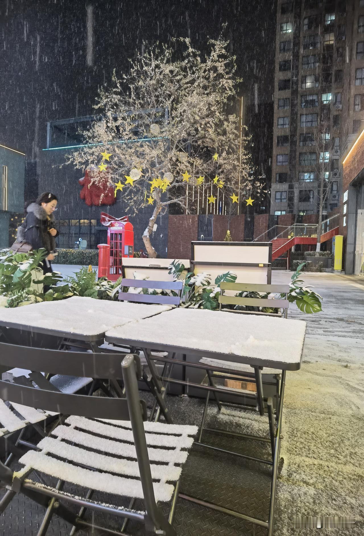 清冷，清新，下雪的街区！