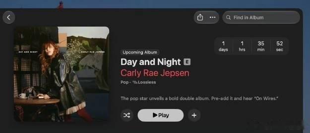 亚运会Apple Music 即将上线新专辑发行倒计时功能⏳： ​​​