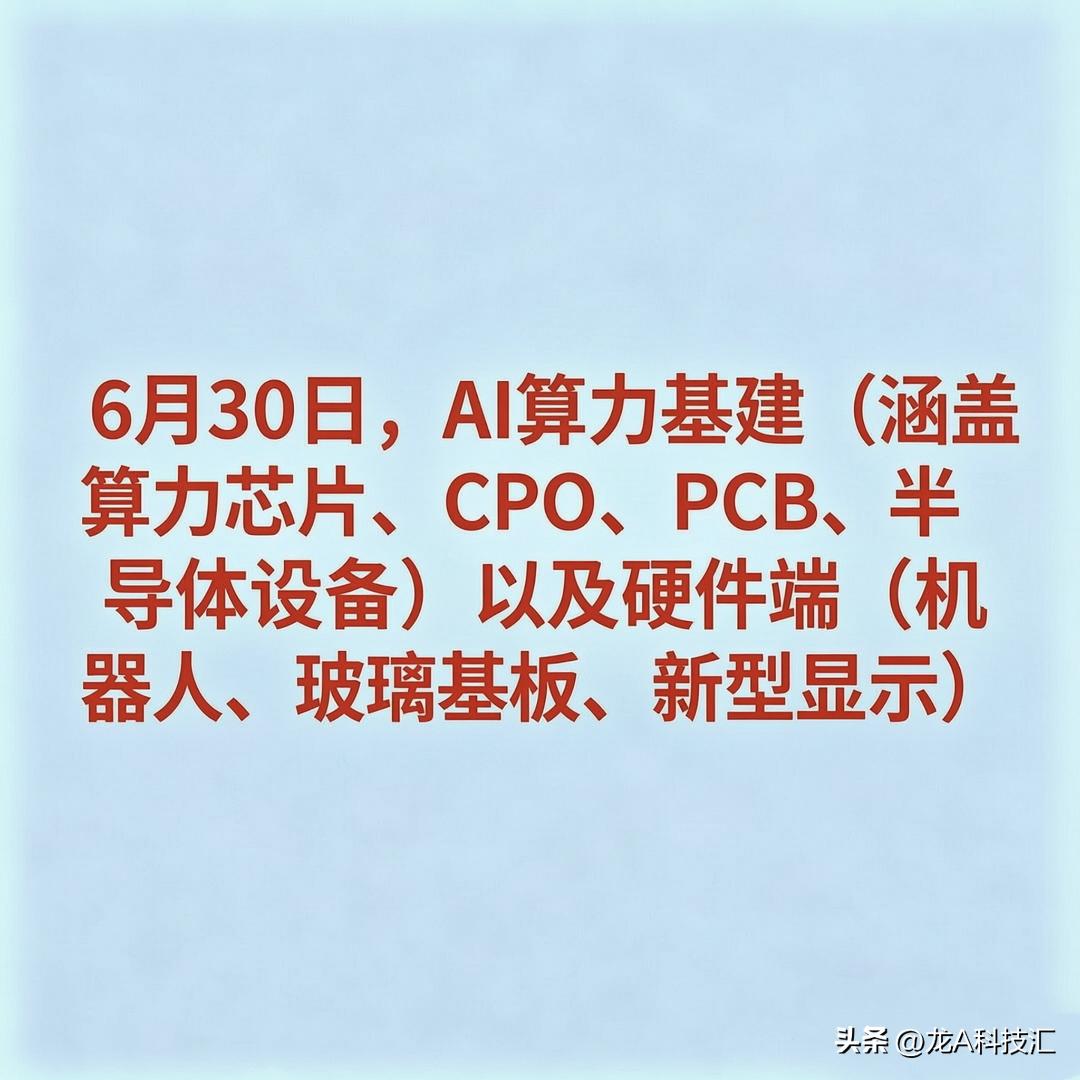 2026年6月30日十大热点科技及其产业链核心龙头

1. 算力芯片/人工智能