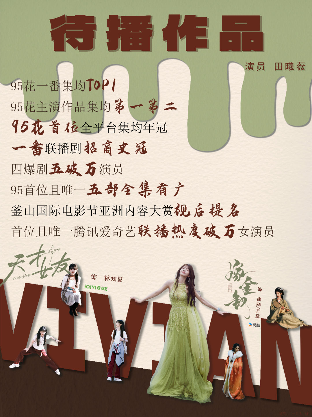 金鹰奖最佳女主第二波入围名单恭喜田曦薇入围两个角色演技在线！ 