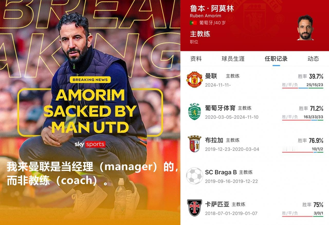 阿莫林下课其实一点都不冤！一年胜率不足40%你不下课是谁下课？
别总提范尼也不行